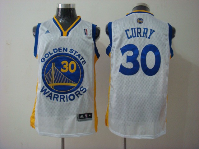  NBA Golden State Warriors 30 Stephen Curry Swingman Home White Jersey